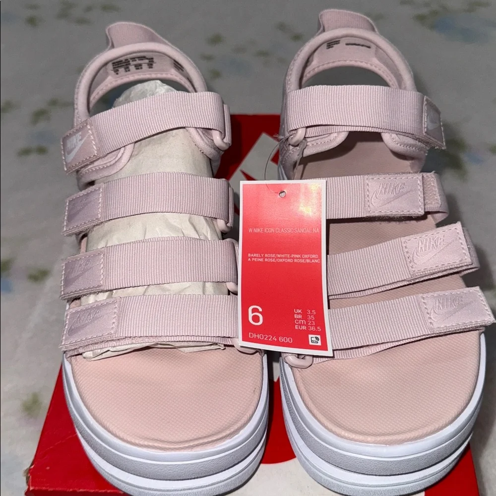 Nike Icon Classic Blush Pink Platform Sandals - Picture 2 of 6